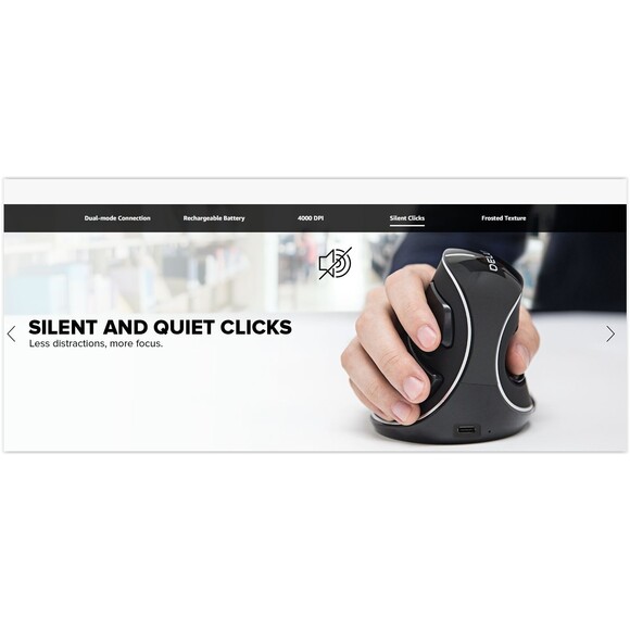 DeLUX Wireless Ergonomic 4000DPI, Vertical Mouse 6 Buttons, detachable palm rest - Picture 11 of 13